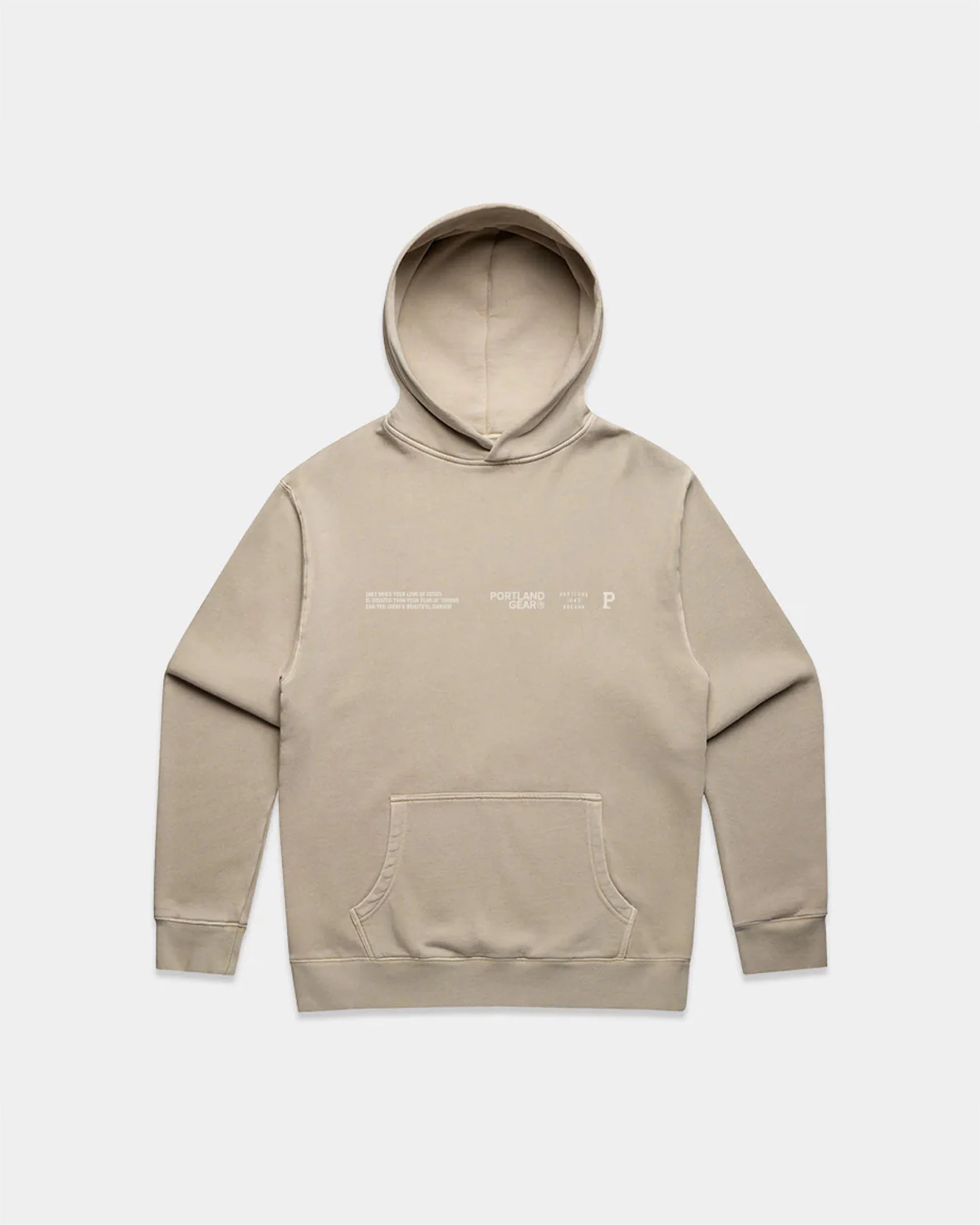 Sueded Slogan Hoodie - Taupe - Image 2