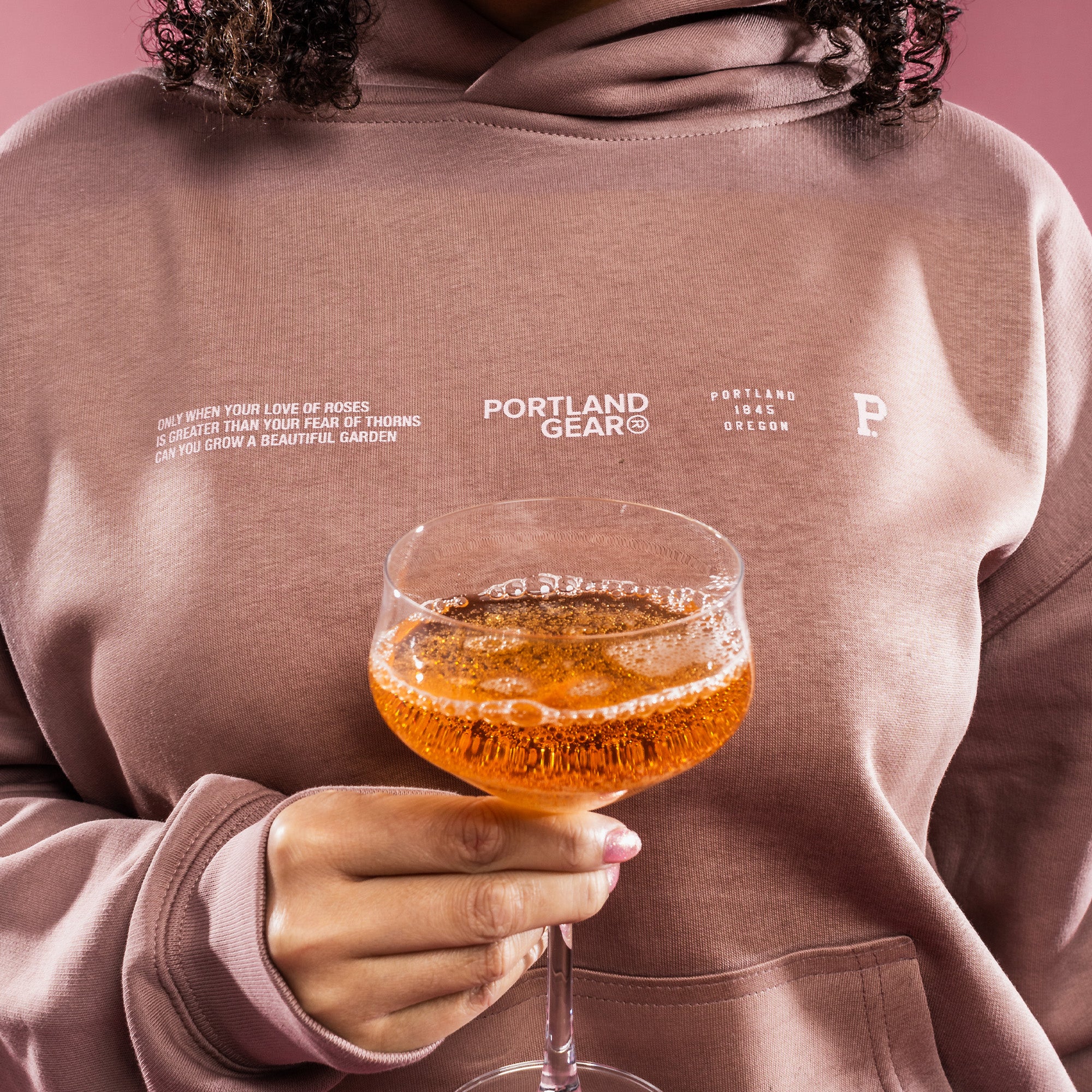 Women's Sueded Slogan Hoodie - Hazy Pink - Image 2